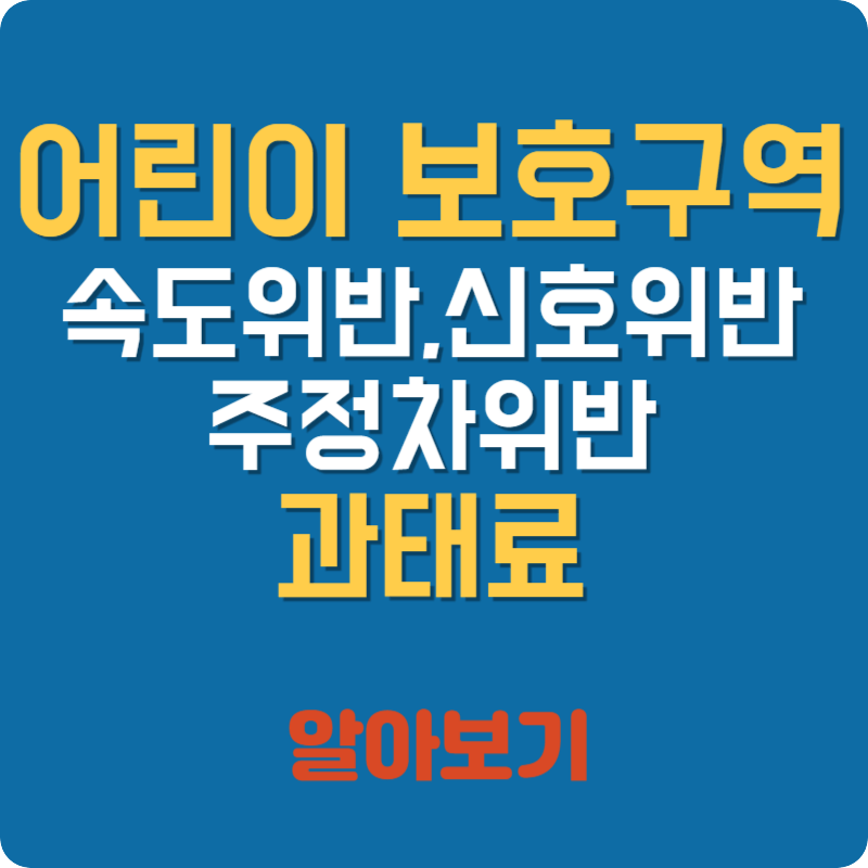 어린이 보호구역 속도위반&#44; 신호위반&#44; 불법주정차 과태료