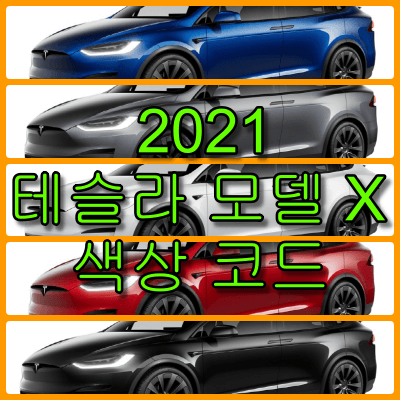 2021 테슬라 모델 X 색상 코드