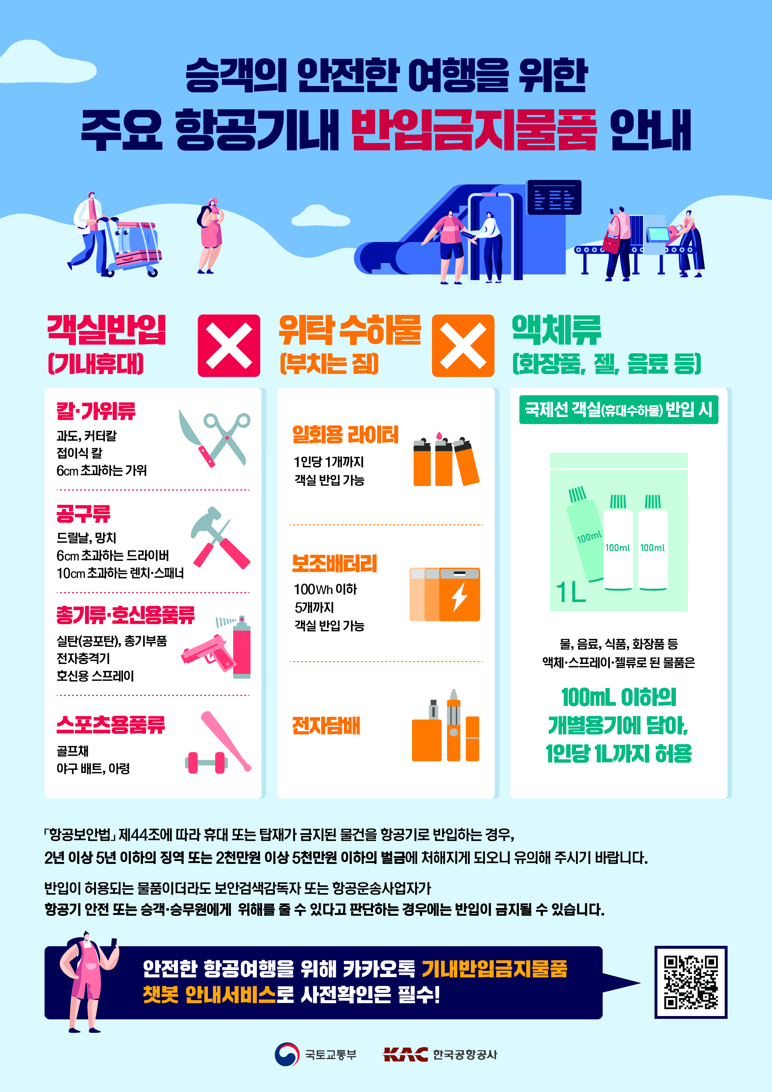  국내선 수하물 규정 이것도 금지 품목