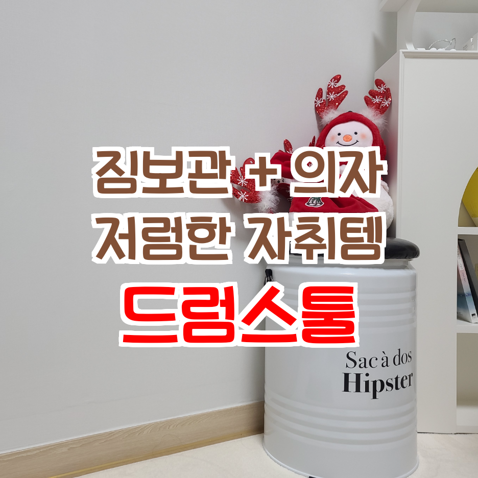  자취템_짐보관과 의자가 동시 가능한 만원때 드럼스툴