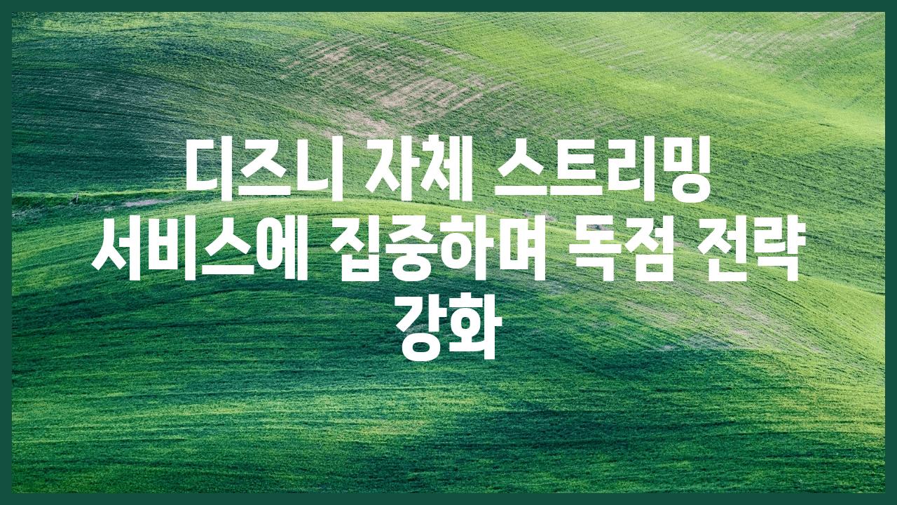 디즈니 자체 스트리밍 서비스에 집중하며 독점 전략 강화