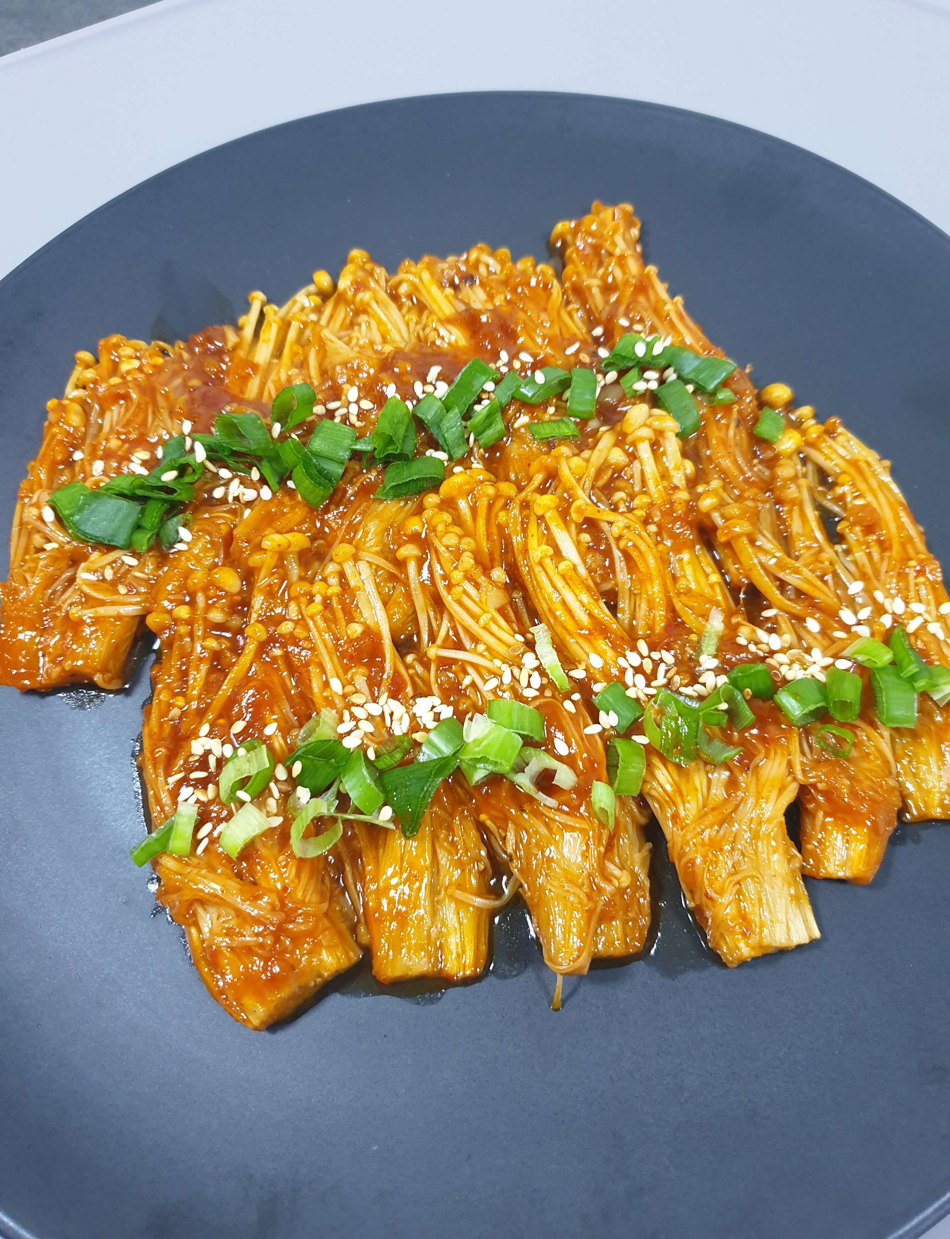  매운 팽이버섯 구이 만들기 매운 팽이버섯 조림