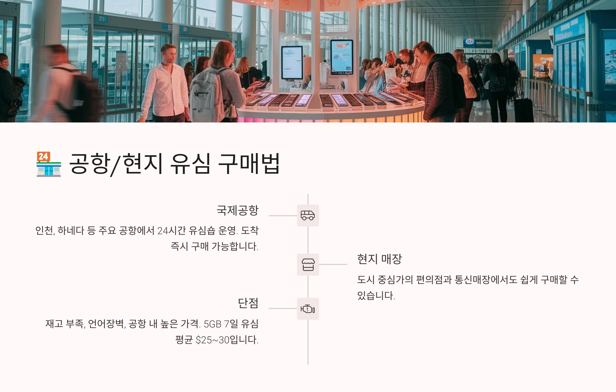 🏪 공항과 현지에서 구매하기