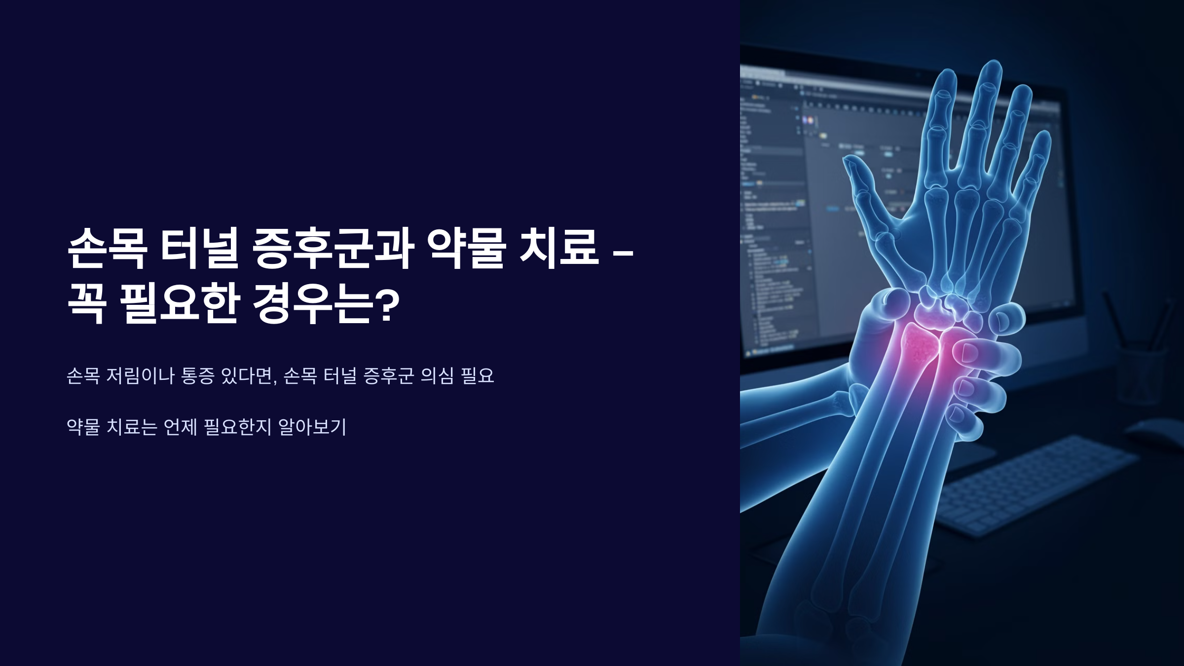 손목 터널 증후군과 약물 치료 – 꼭 필요한 경우는?