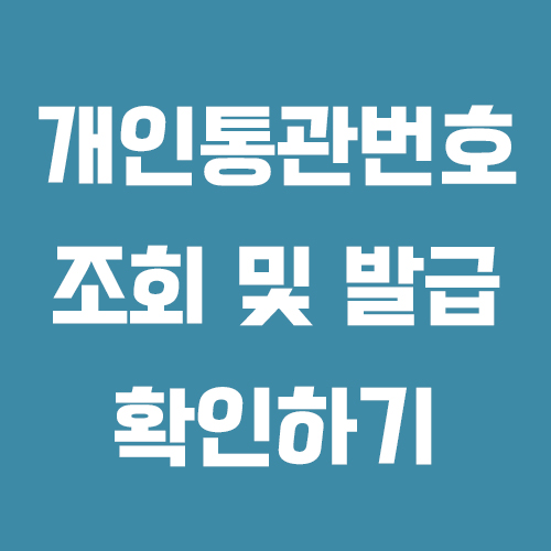 개인통관번호 조회