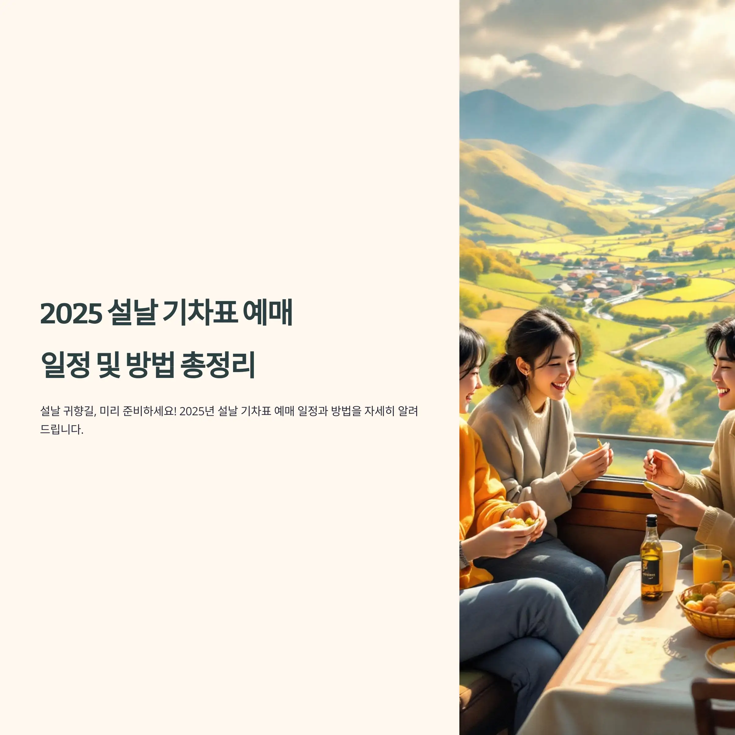 2025 설날 기차표 예매 일정