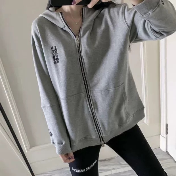  [CHROME HEARTS] 크롬하츠 레터링 로고 스웨트 셔츠 후드 집업 자켓 (2 COLOR)
