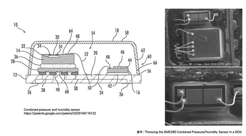 BME280-센서-특허-및-센서-내부의-현미경-주사도(우)  
