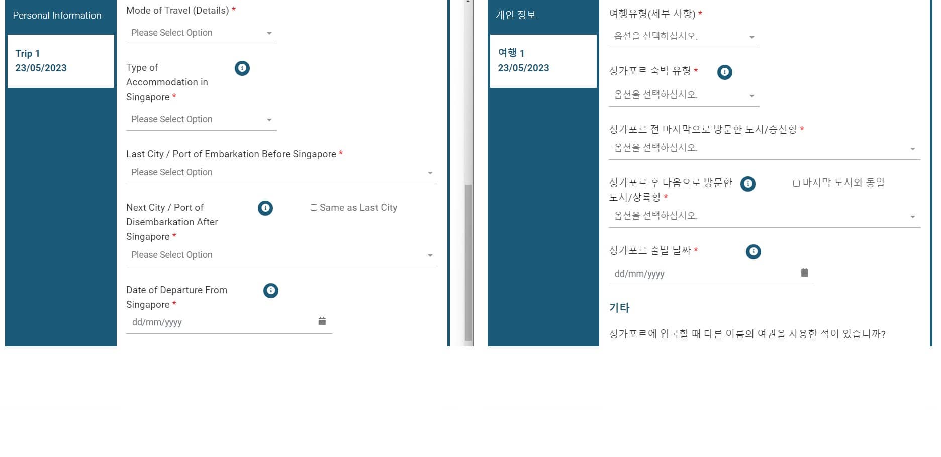 입국신고서여섯번째화면