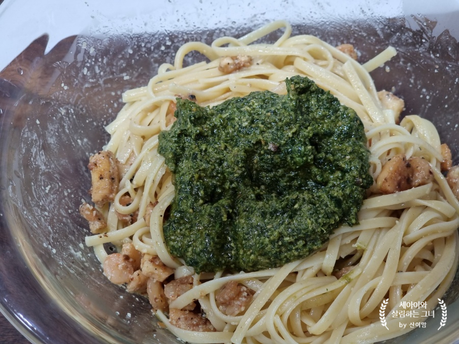 바질 파스타 만들기 바질페스토 파스타 만들기 링귀니 파스타 12