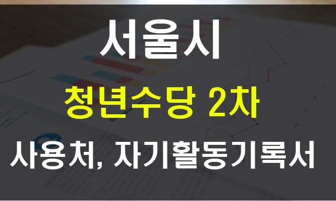  서울시 청년수당 2차 사용처와 자기활동기록서 제출