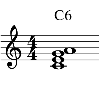  6 코드 (6th Chord), 6코드 연습악보, 부가화음 (added tone chord) 1