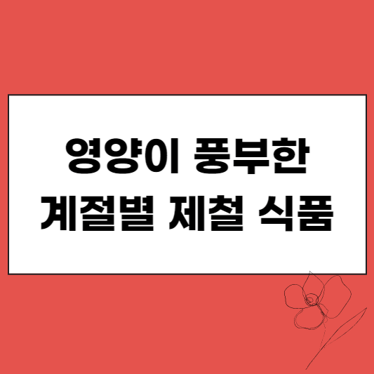  영양이 풍부한 계절별 제철 식품