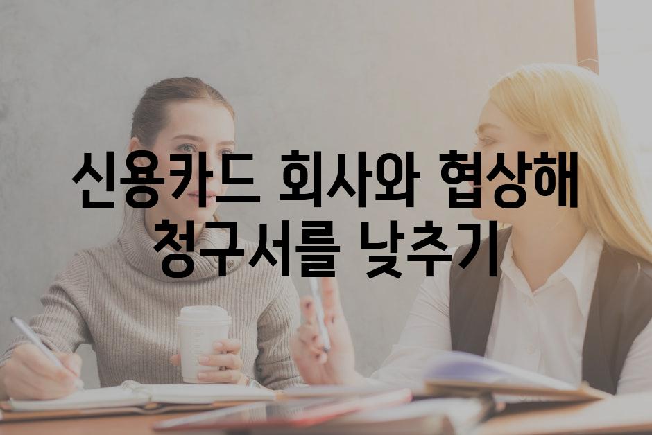 신용카드 회사와 협상해 청구서를 낮추기