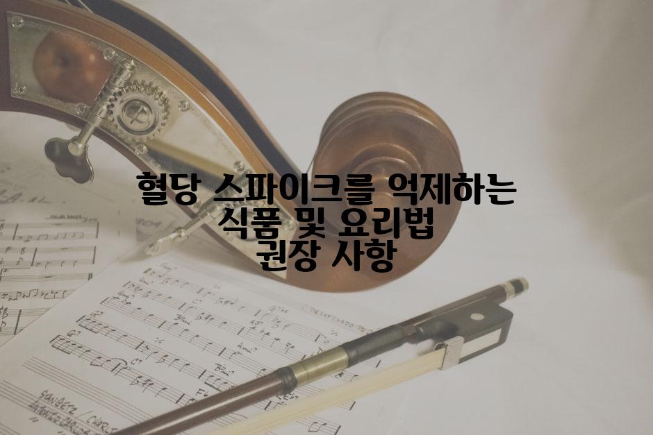 혈당 스파이크를 억제하는 식품 및 요리법 권장 사항