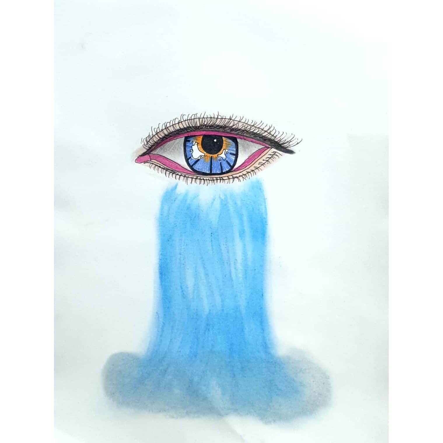  Waterfall 폭포 / 일러스트레이션 그림 드로잉 / 눈 그리기