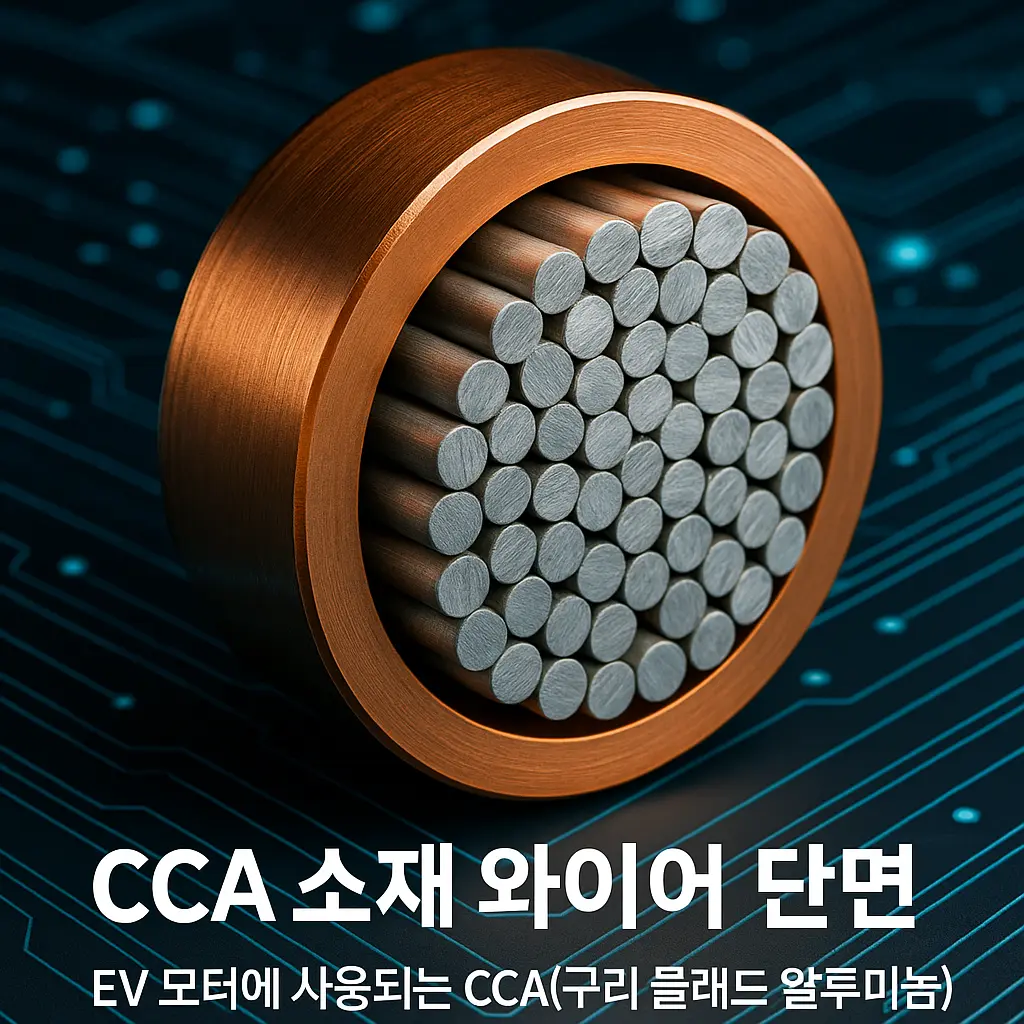 CCA 소재 와이어 단면 이해를 돕는 이미지