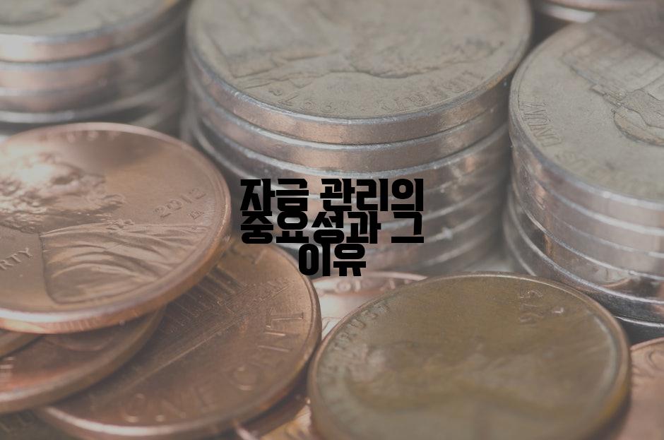 자금 관리의 중요성과 그 이유