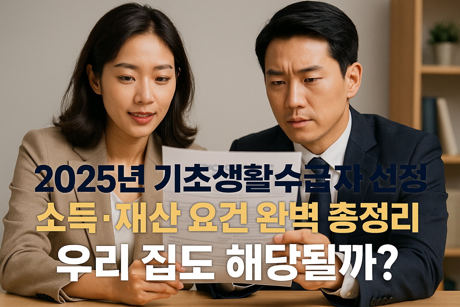 2025년 기초생활수급자 조건, 소득·재산 요건, 지원금 정보