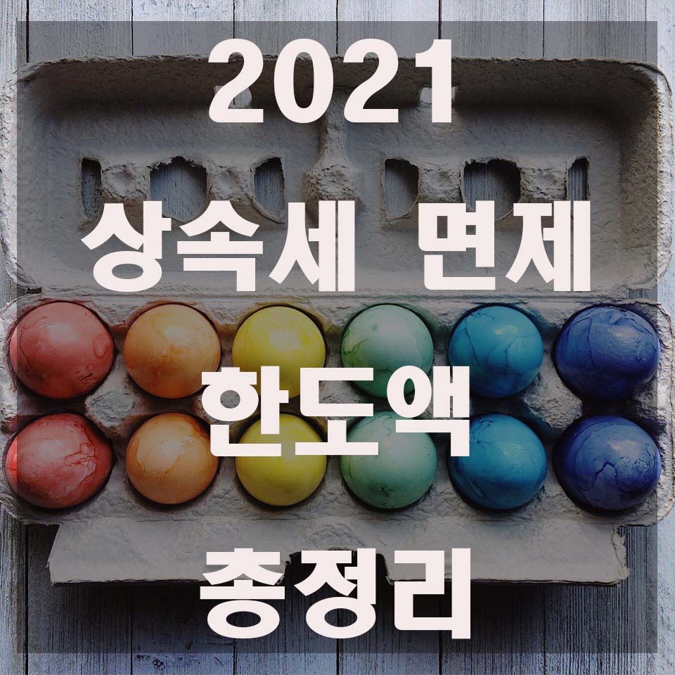  2021 상속세 면제 한도액 총정리