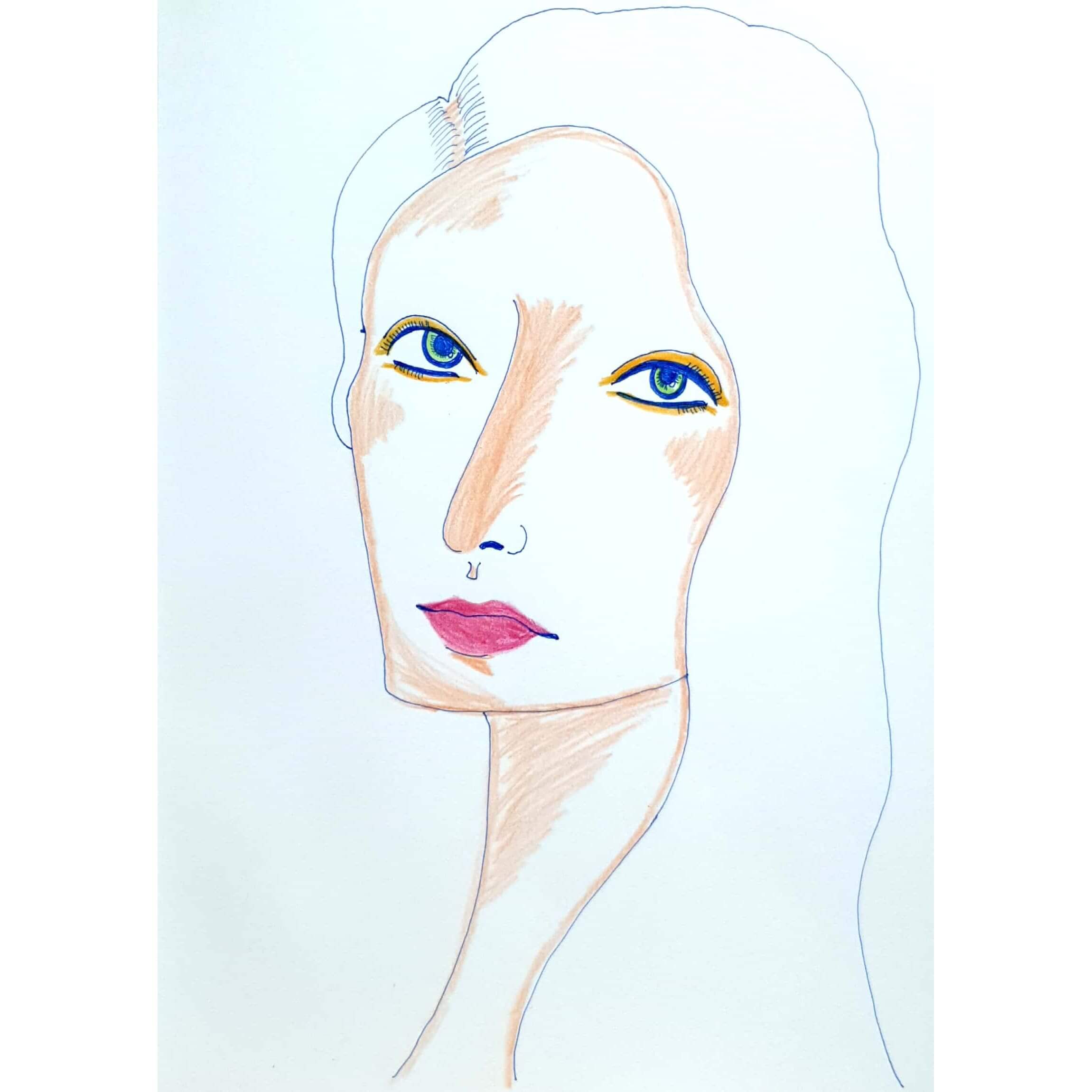 Blue Eyes 파란 눈동자 / 일러스트레이션 그림 드로잉 / 인물화 그리기