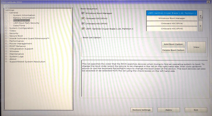 윈도우10-부팅순서변경-후