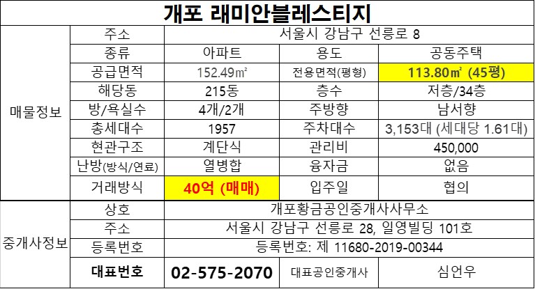 45평 매매시세