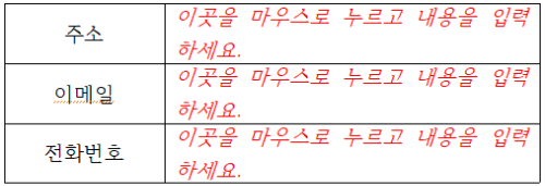 한글 누름틀 추가된 모습