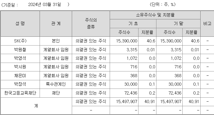 SKC 지분 구조