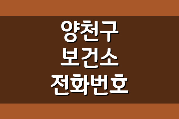  양천구 보건소 전화번호 및 진료시간 정보