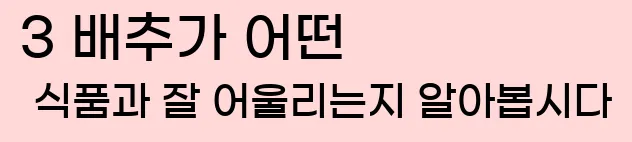  3 배추가 어떤 식품과 잘 어울리는지 알아봅시다