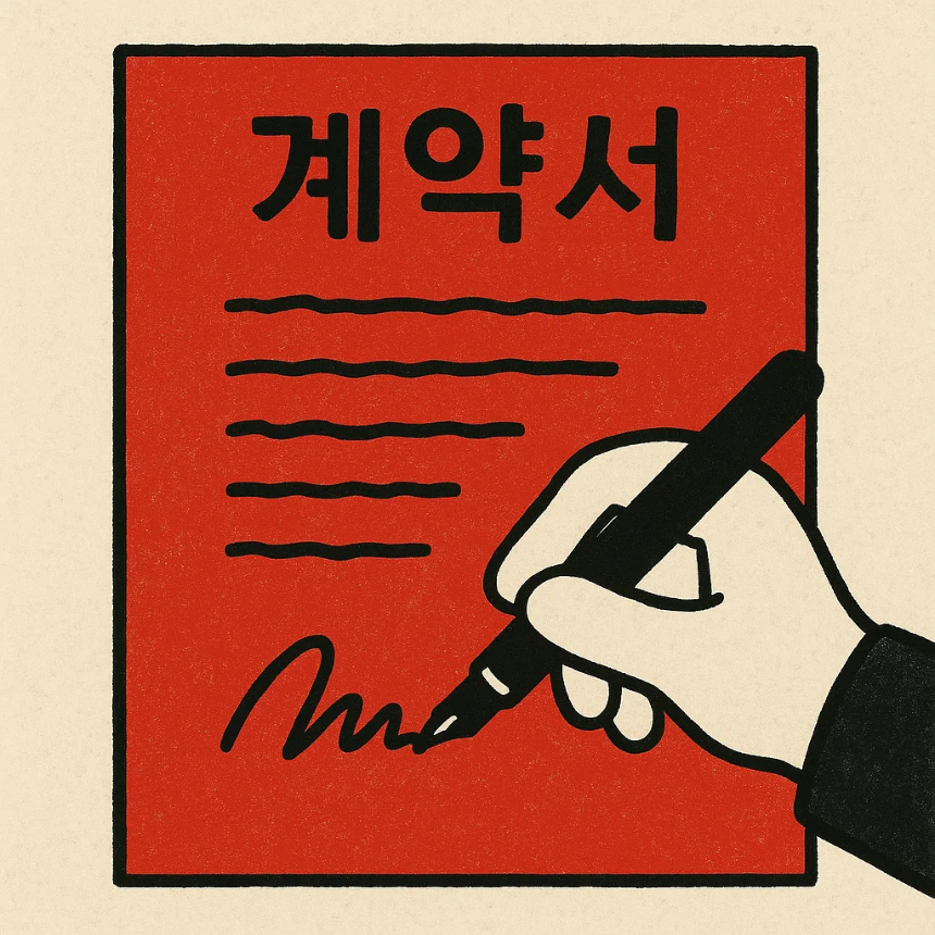빨간색 계약서 꿈