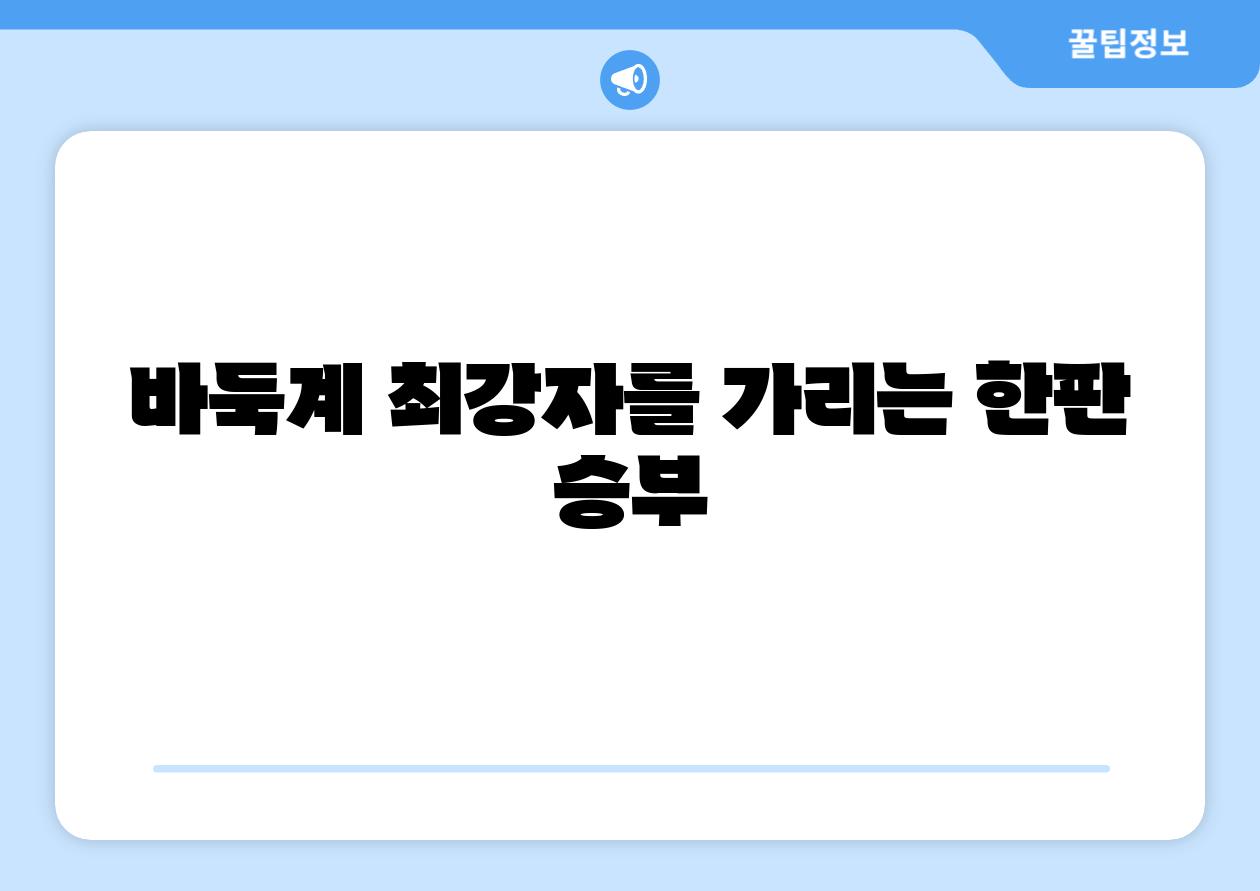 바둑계 최강자를 가리는 한판 승부