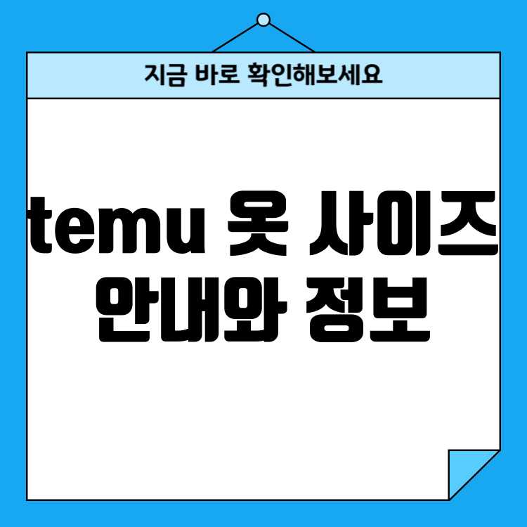 테무(TEMU) 옷 사이즈 완벽 가이드: 실패 없는 쇼핑을 위한 핵심 정보