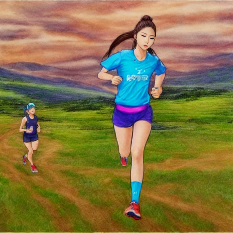 달리기 하는 아이들 그림.