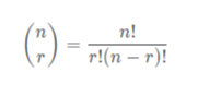 이항 계수 연산식 사진
