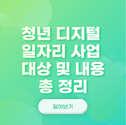  청년 디지털 일자리 사업 지원 대상 및 내용 총 정리