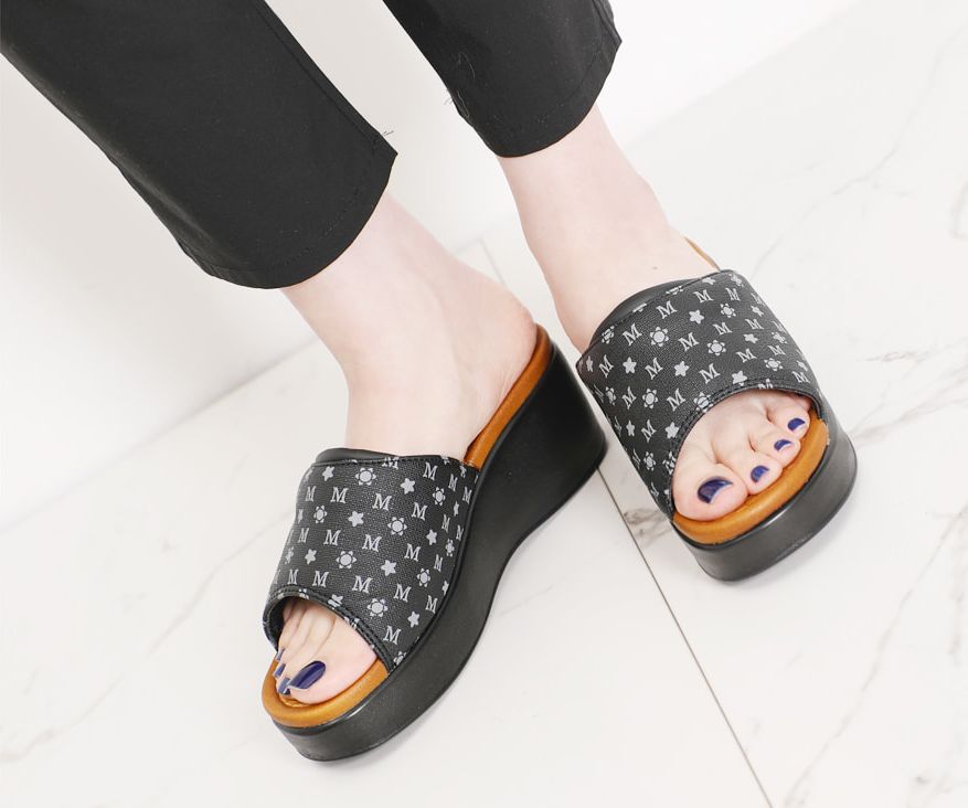  발등보호쿠션 5.5cm 웨지 슬리퍼