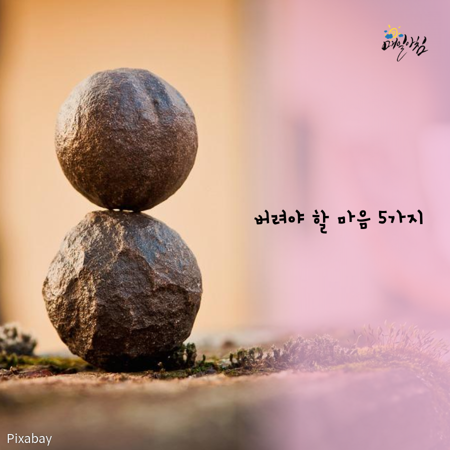  [매일아침좋은글] 버려야 할 마음 5가지