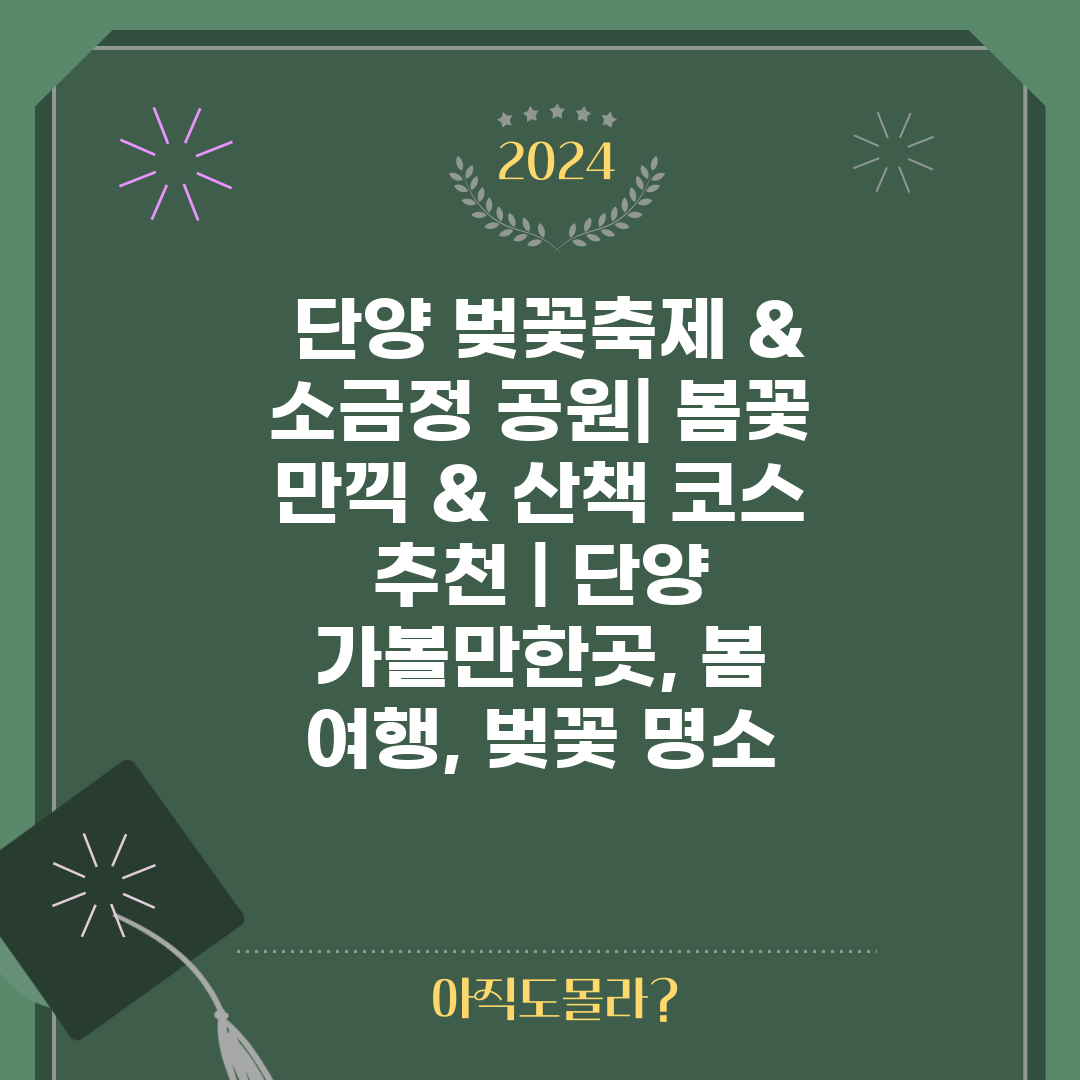  단양 벚꽃축제 & 소금정 공원 봄꽃 만끽 & 산책 코