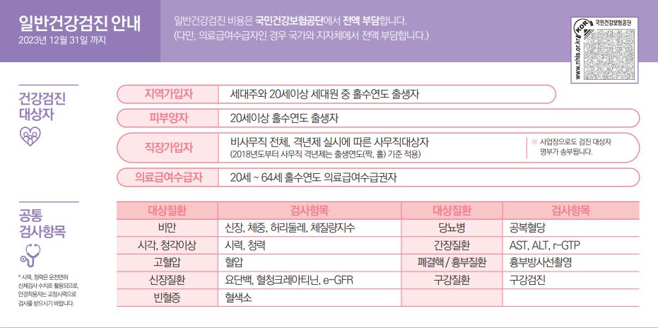  건강한 삶의 한 걸음, 국가건강검진 신청하세요!