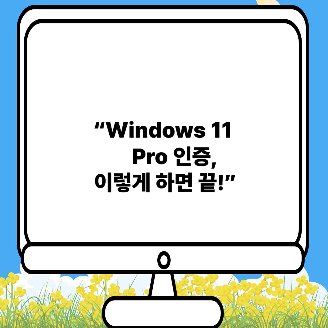 윈도우 11 Pro 정품 인증
