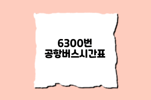 6300번 공항버스시간표