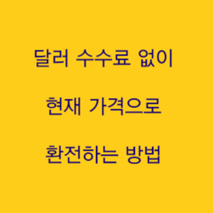  달러 수수료 없이 현재 가격으로 환전하는 방법 환전 수수료 없이 원화로 바꾸기