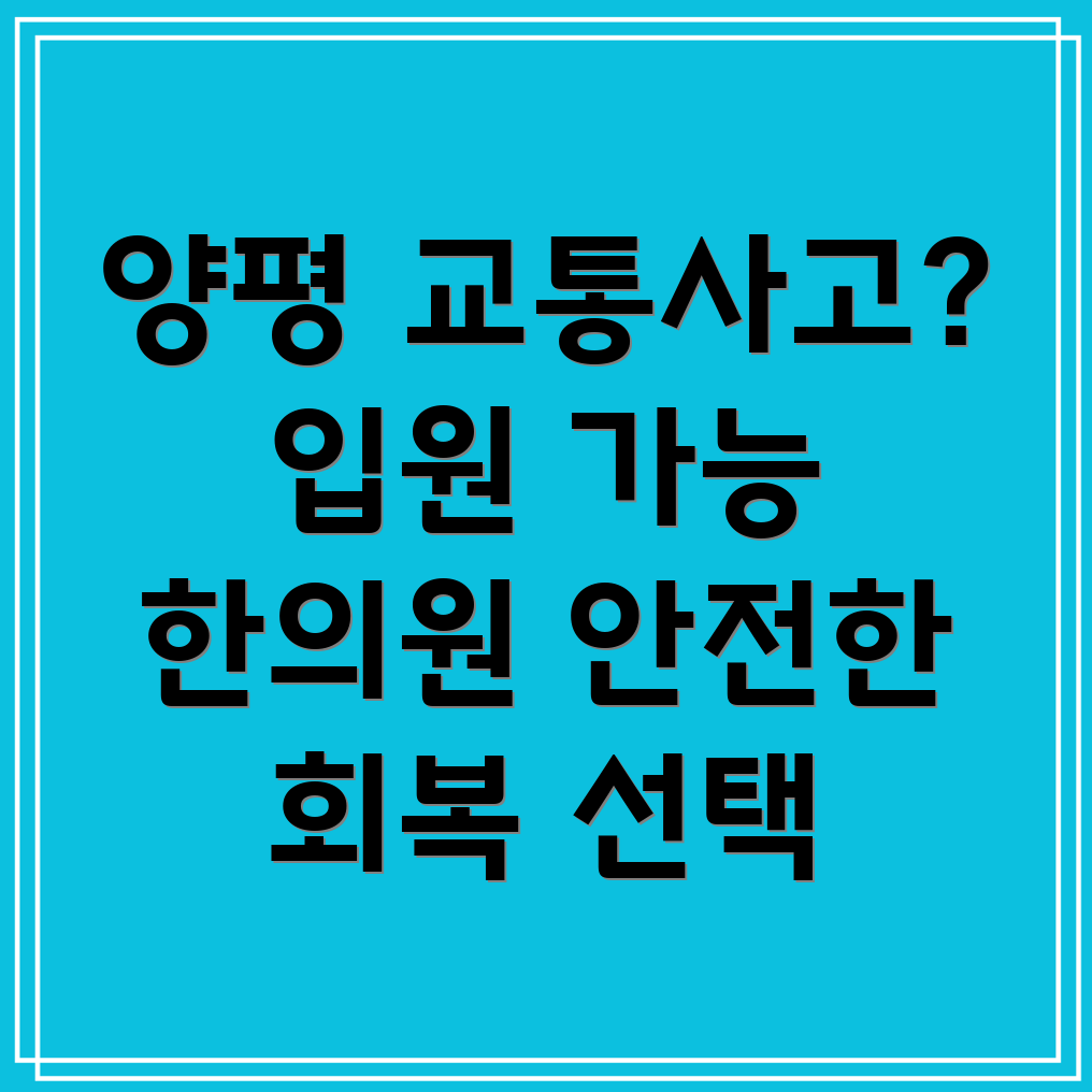 양평군 양동면 교통사고 한의원