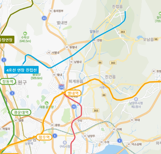4호선진접선 별내별가람역 지도