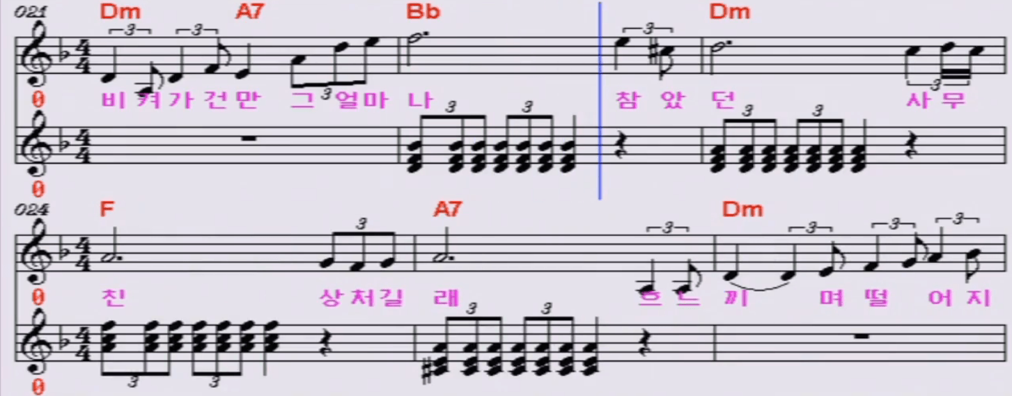 권윤경(배호) 마지막 잎새 악보