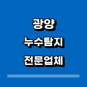 광양시 누수탐지