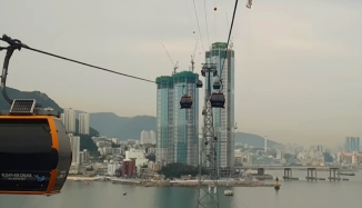 釜山海上のケーブルカー