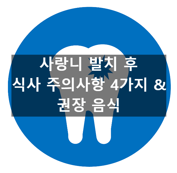  사랑니 발치 후 식사 주의사항 4가지 & 권장 음식